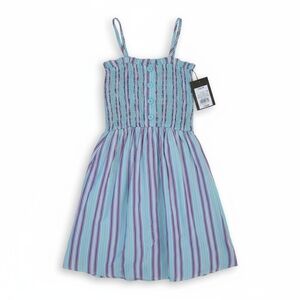 Art Class Girls Striped Smocked Dress Small Rayon NWT